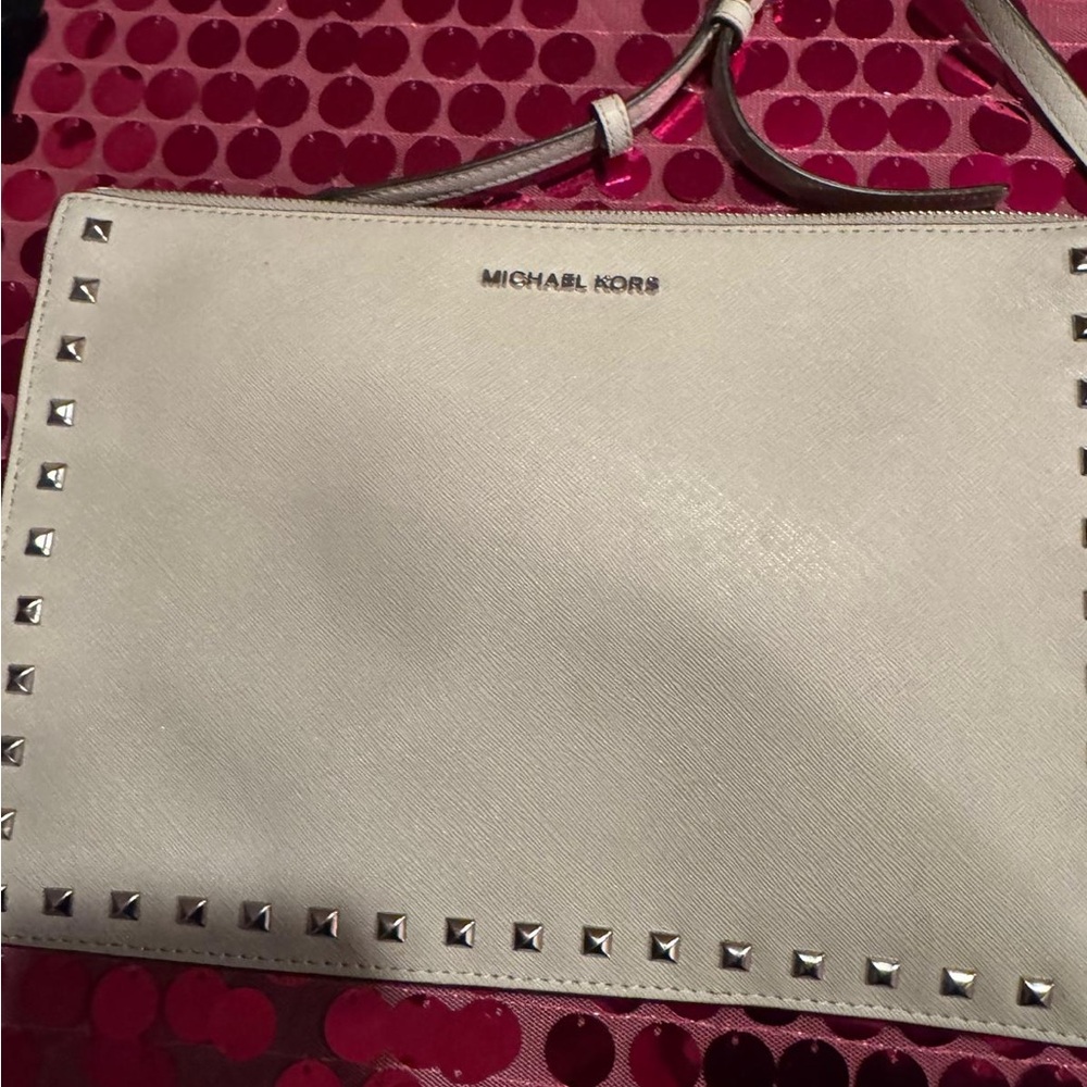 Michael Kors Cream Crossbody Bag with Studs